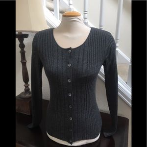 Etro Gray Button Up Cashmere Sweater